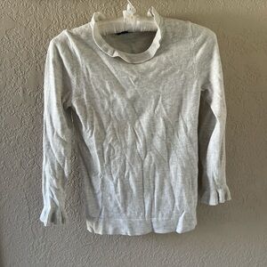 Ann Taylor Factory Light Gray Crew Neck Sweater